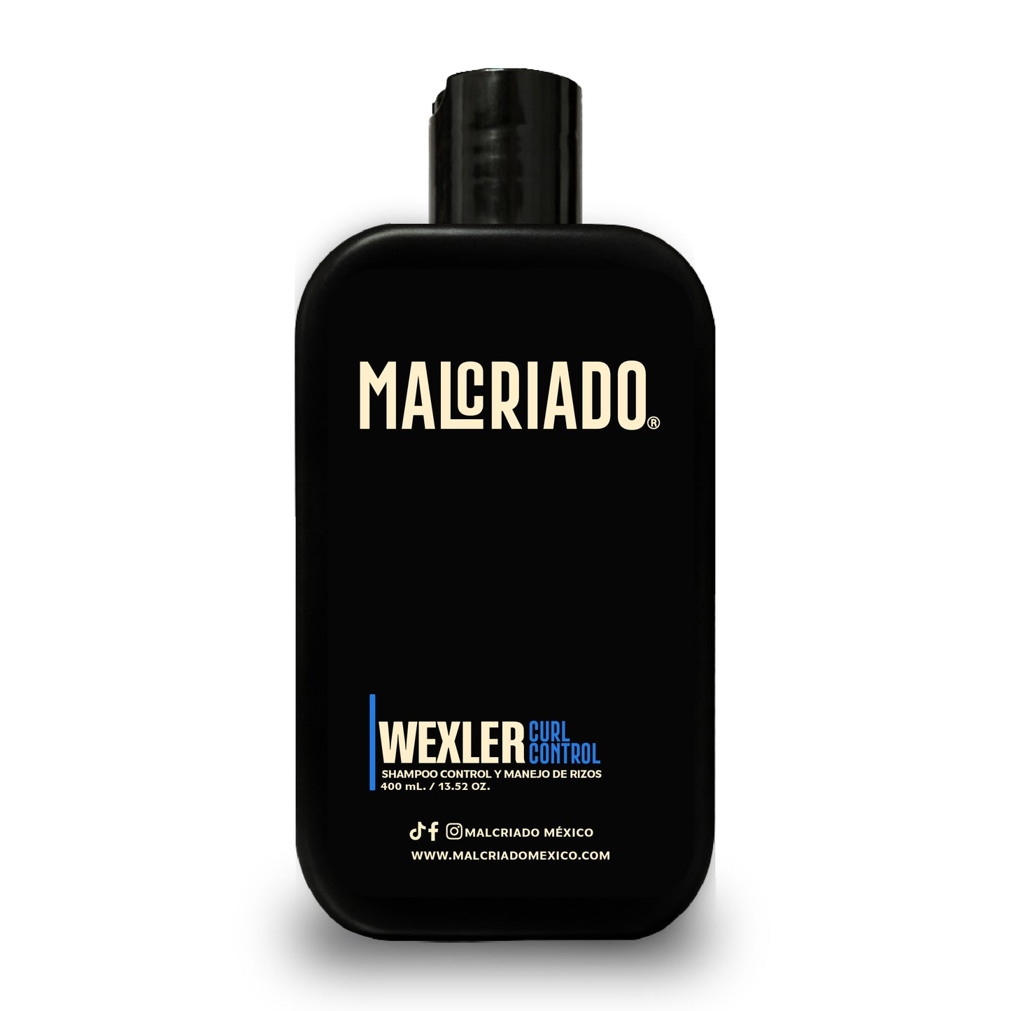 Wexler Shampoo para Cabello Rizado 400 mL | Control de Frizz, Hidratación y Manejo de Rizos | Malcriado México