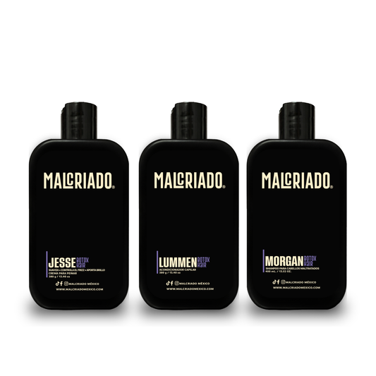Kit Hair Botox para Cabello Maltratado | Shampoo, Acondicionador y Crema para Peinar | Malcriado México